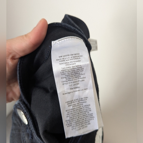 Current/Elliott Jeans High waist Stiletto Blueridge w/uneven cut hem - size 28 - Picture 5 of 6